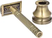 Labymos Metal Shaving Kit Double Edge Safety with Stand Manual Beard/Mustache Removal Tool Kit