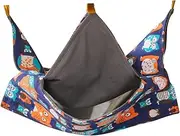 Fzaqwen Hammock for Hamsters with Tunnel and Two Layers for Small Pets, Including Mice and Chinchillas, Blue Color Owls L