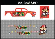 Hot Wheels (1/64), 55 Gasser "Mario 4" Waterslide, Printed White First, Decals