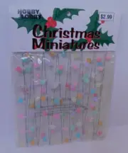 Hobby Lobby Christmas Miniatures 9' Sugared Look Stars & Balls Garland