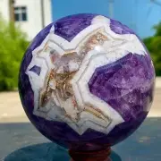 3.31LB Natural beautiful Dream Amethyst Quartz Crystal Sphere Ball Healing