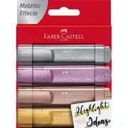 Faber-Castell Textliner Metallic Highlighters Assorted 4 Pack