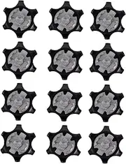 NULYLU 12pcs Golf Shoe Spikes Set for Men Replacement Golf Cleats Secure Fit for Both Grass and Cricket Shoes
