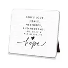 Ceramic Square Plaque: Hope Easel Back (Jer. 30:17 Psalm 103:2-5)