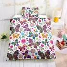 3D Butterfly Floral Colorful Quilt Cover Set Bedding Sets Pillowcases Queen 1