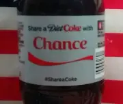Share A Diet Coke With Chance Limited Edition Coca Cola Bottle 2015 USA