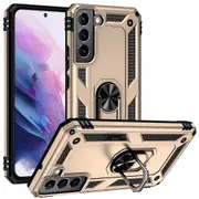 For Samsung Galaxy S22+ Plus 5G Case, Shielding Cover, Ring Holder, Gold