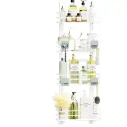 4-Tier Shower Head Caddy with Removable Hooks – Stylish No-Drill Shelves