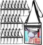 20 Pcs Clear Bag Stadium Approved PVC Clear Purse Clear Stadium Bag Clear Crossbody Bag Stadium Approved Concert Bag Bulk for Concert Sport Event Work Gym Travel Beach Swimming Sport,