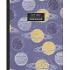 Dot Grid Notebook: Dotted Grid Notebook/Journal - Purple Space Saturn Rings Planets - 100 Pages - 7.5