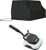 NUENSS-ROR Robotic Pool Cleaner Cover Pool Cleaning Cover Dust-Proof Water Resistant Sunproof Windproof Pool Vacuum Case with Hook for All Robotic Pool Cleaner, Pool Pole Hook (Cover+Hook), Black