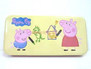 Mini酷啵玩具館~Peppa Pig 粉紅豬-佩佩豬-佩奇-喬治-超大雙層鐵筆盒/鉛筆盒/