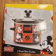 Disney Mickey Mouse 2-Quart Slow Cooker Crock Pot Stoneware Insert - New In Box
