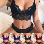 Lace Underwear Babydoll Lingerie Push Up Bra Set Panties Briefs Women Sexy "