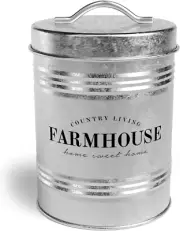 Amici Home Farmhouse Galvanized Canister | Dry Food Storage Container | Airtight
