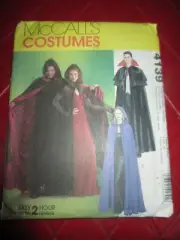 Vintage UNCUT McCall's ADULT CAPE w/wo HOOD COSTUMES Sewing PATTERN #4139