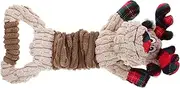 Christmas Elk Style Squeaky Durable Chewable Plush Dog (Christmas Elk) Stuffed Reindeer Plush Interactive Dog Chew Dog Christmas Reindeer Puppy Teeth Chewing for