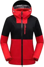 [VIDECOR] Stay Dry and Comfortable with Women's Lightweight Waterproof Breathable Ski Jacket Multiple Pockets for Storage,C-XL