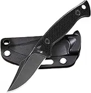 Compact 2.4' Fixed-blade Knife With A Razor-sharp D2 Stainless Steel, Dark Stonewash Finish, K Sheath, Belt Mount, And Superior G-10 Handle Scales For A Comfortable, Convenient Carry (Black)