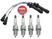 for Mazda Protege 1999-2001 1.6L Spark Plug ZFR5F11 + Blue Wire Set NGK 4448 (for: Mazda)