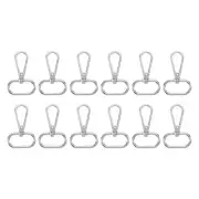 12 Pcs Swivel Clasp Hooks, 1.02" Purse Clasp Detachable for Bag Making, Silver