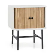 Costway Retro Nightstand Bedside Table White