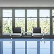 lylunnamsp Waiting Room Chairs, Reception Bench with Table and Arms, Black PU 2 Seat Guest Chairs for Office, Clinic Waiting Area, Airport,Barbershop, Lobby, Ergonomic Design