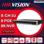 Hikvision 8CH 32MP 8K NVR w/8CH POE M-Series No Hard Drive H.265 DS-7608NI-M2/8P
