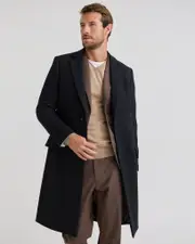 George Wool Check Coat