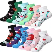 Breathffy 12 Pairs Compression Socks for Women and Men Circulation 15-20 Mmhg Ankle Compression Socks Novelty Funny Gifts