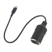USB C PD to 12V 60W Car Cigarette-Lighter Socket Female Converter Adapter Cord for Car Charger Car Vacuum Cleaner black