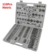110Pcs Tap and Die Combination Set Tungsten Steel Titanium METRIC Tools New
