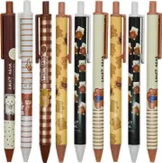 Lertenys 12 Pack Cute Bear Gel Pen Cartoon Girl Cookie Pen Retractable Printing Animal Pen, Random Style