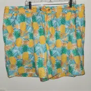 Member's Mark NWT Men's Resort Swim Trunks Quick Dry UPF 50+‎ Pineapple Size XL