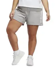 Adidas Plus Essentials Linear French Terry Shorts Women's 1X Medium Grey Heather