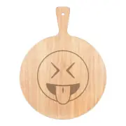 Tongue Out Eyes Shut Emoji Pizza Board Paddle Wooden Funny