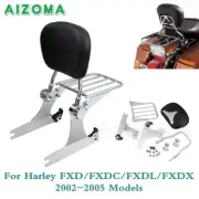 For Harley Dyna Super Glide FXD Sissy Bar Type Backrest w/ Luggage Rack Pad 2002