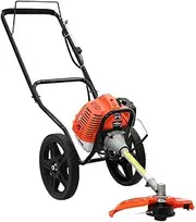 vidaXL Brush Cutter/Grass Trimmer - 52cc Engine, Wheeled Design, Orange/Black, Durable Plastic/Metal Mix, 1.45 kW, for Garden Trimming