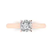 1.0Ct Cushion Cut Clear Gemstone Solid Gold Solitaire Engagement Promise Ring