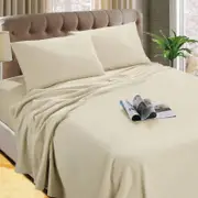 Kingtex Micro Flannelette Sheet Set 40 cm Wall Linen Single