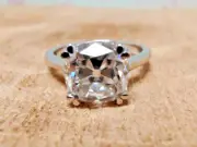 Cushion Cut Moissanite Ring For Her Solitaire Promise Ring Gift For Mother