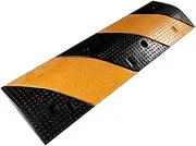 Rubber Speed Bump,Traffic Ramps Road Bumps,Car Truck Automotive Vehicles Speed Bumps,Reflective Yellow Strip,for Asphalt(100x30x4cm)