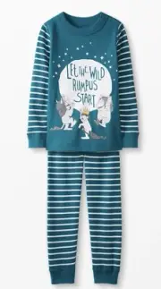 Hanna Andersson 110 5T New NWT Organic Pajamas Wild Things Max Rumpus Start Blue