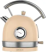 [Cecotec] ThermoSense 420 Light Beige Kettle 1.8 Litre Capacity 2200 W Temperature Display 360º Base Stainless Steel Vintage Style Beige