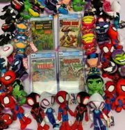 Crane Claw Machine Marvel Comics Plush Mix - 75 pieces + 1 CGC Graded Comic