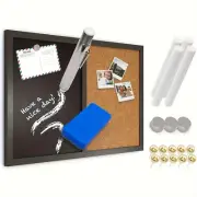Bulletin Board,Large Cork Board 24" X 16" - Premium Pinboard -Chalkboard, Chalks