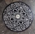 Black Marble Coffee Table Top Antique Design Inlay Work Hallway Table for Hotel