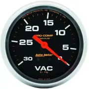 Auto Meter 5484 Pro-Comp Vacuum Pressure Gauge 2 5/8" Full Sweep Liquid Filled
