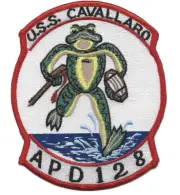 5" NAVY USS CAVALLARO APD-128 EMBROIDERED PATCH