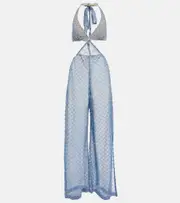 [Missoni Mare] Missoni Mare Zig-zag knit halterneck jumpsuit AU 14 blue